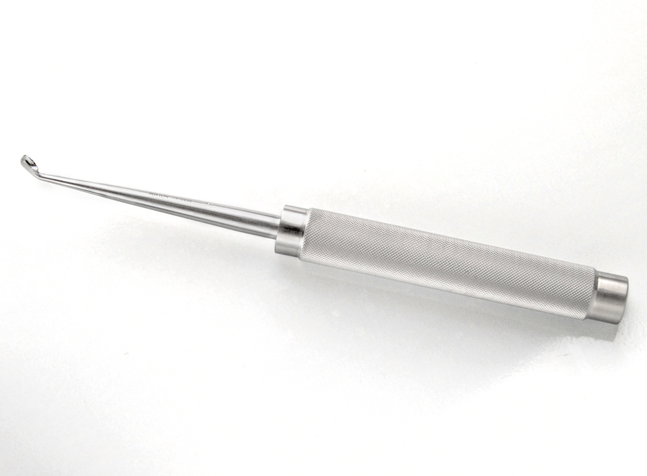 Cobb Spinal Curette, W/ Round Hollow Knurled Handle, Oval, 11" (28.0 Cm), Angled, Size 0